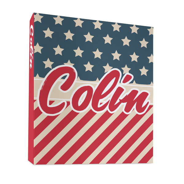 Custom Stars and Stripes 3 Ring Binder - Full Wrap - 1" (Personalized)