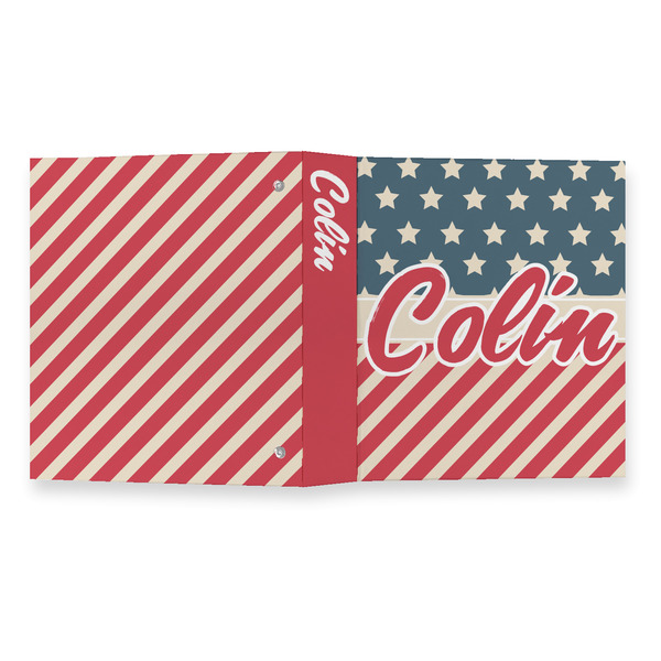 Stars and Stripes 3 Ring Binders - Full Wrap - 1" - OPEN OUTSIDE