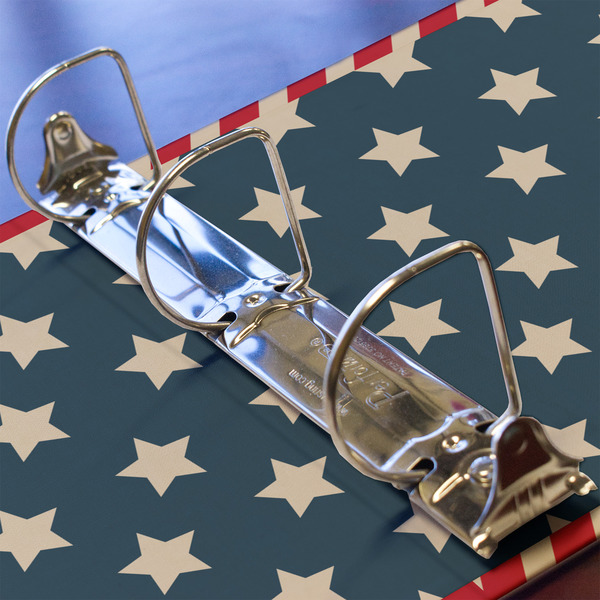 Stars and Stripes 3 Ring Binders - Full Wrap - 2" - DETAIL