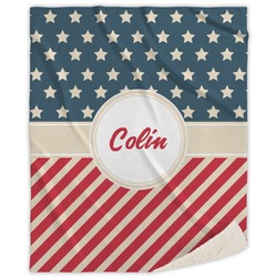 Stars and Stripes Sherpa Throw Blanket (Personalized)