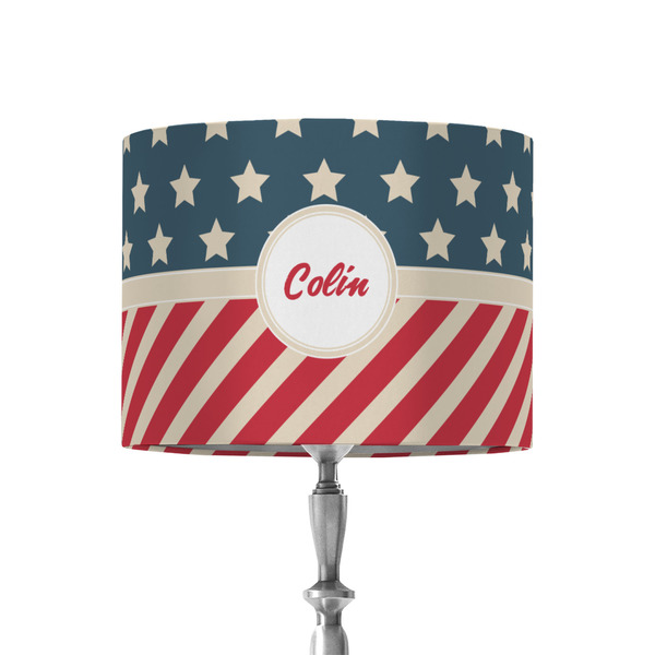 Custom Stars and Stripes 8" Drum Lamp Shade - Fabric (Personalized)