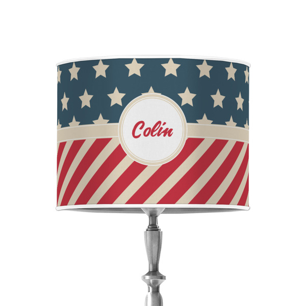 Stars and Stripes 8" Drum Lampshade - ON STAND (Poly Film)