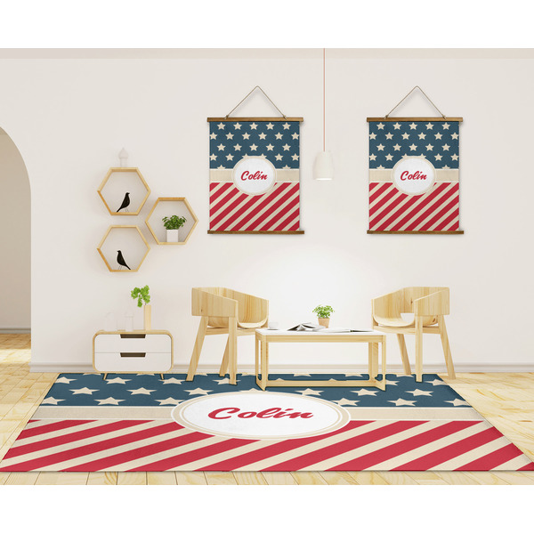 Stars and Stripes 8'x10' Indoor Area Rugs - IN CONTEXT