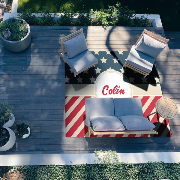 Stars and Stripes 8'x10' Patio Rug - In context