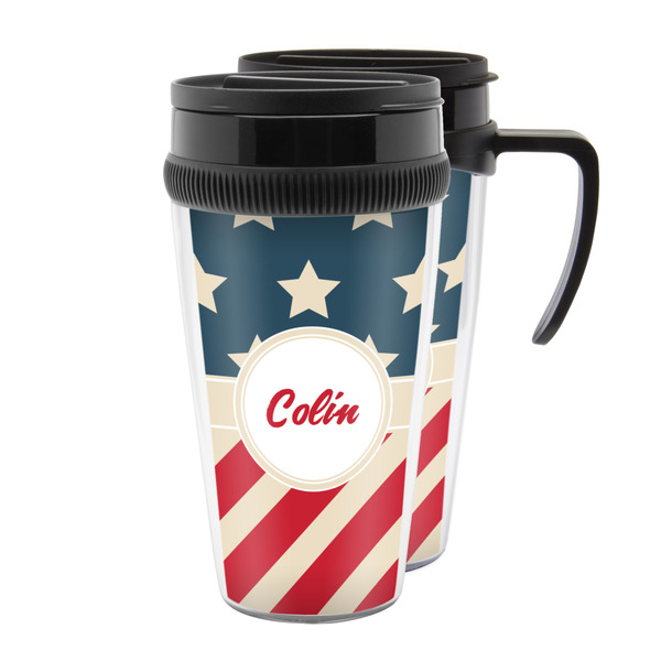 Custom Stars and Stripes Acrylic Travel Mug (Personalized)