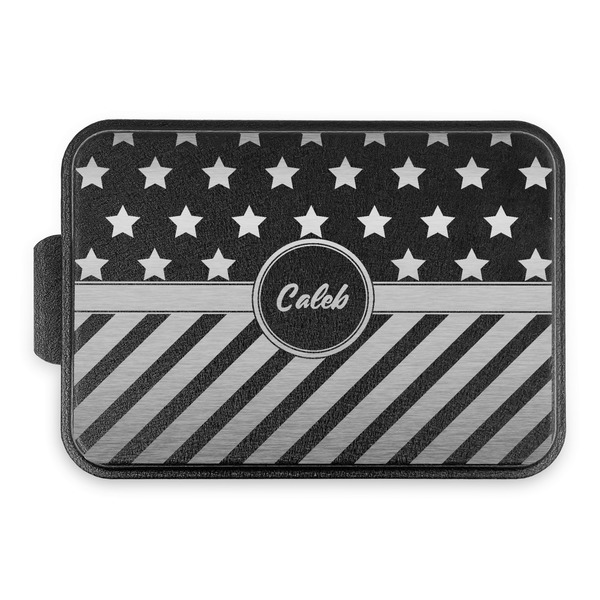 Custom Stars and Stripes Aluminum Baking Pan with Black Lid (Personalized)