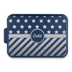 Stars and Stripes Aluminum Baking Pan with Navy Lid (Personalized)