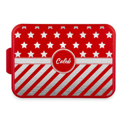 Stars and Stripes Aluminum Baking Pan with Red Lid (Personalized)