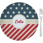 Stars and Stripes Glass Appetizer / Dessert Plate 8" (Personalized)