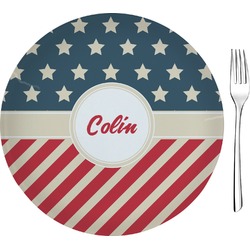 Stars and Stripes Glass Appetizer / Dessert Plate 8" (Personalized)