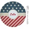 Stars and Stripes Glass Appetizer / Dessert Plate 8" (Personalized)