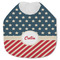 Stars and Stripes Jersey Knit Baby Bib w/ Name or Text