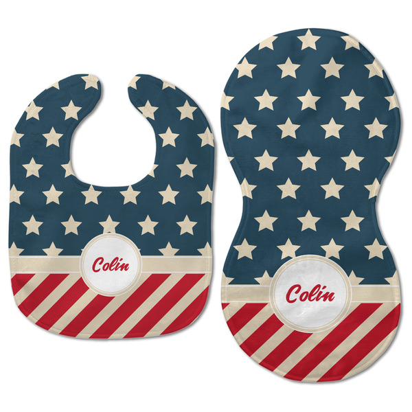 Stars and Stripes Baby Bib & Burp Set - Approval (new bib & burp)