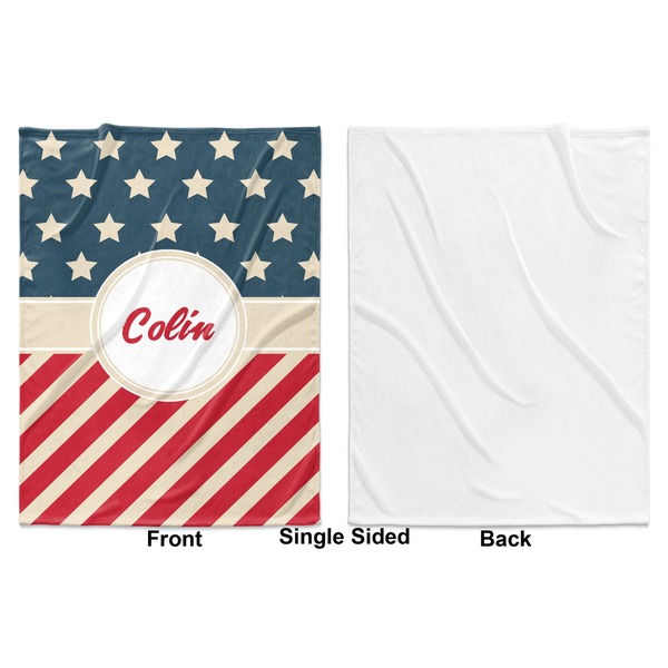 Stars and Stripes Baby Blanket (Single Sided - Printed Front, White Back)