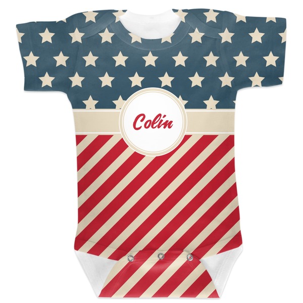 Custom Stars and Stripes Baby Bodysuit 12-18 (Personalized)