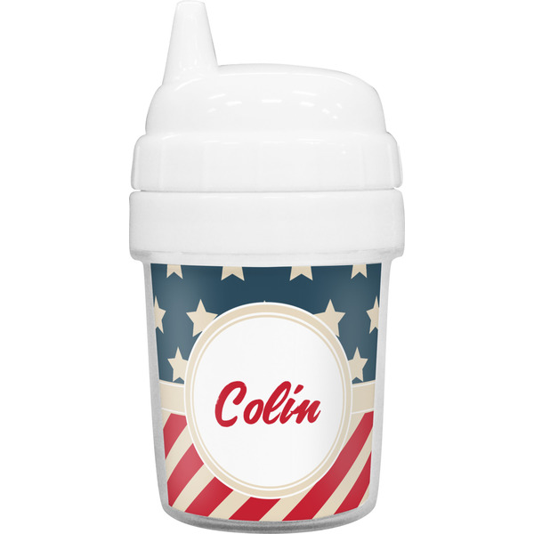 Custom Stars and Stripes Baby Sippy Cup (Personalized)