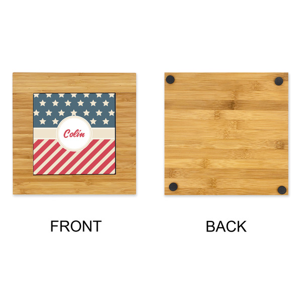Stars and Stripes Bamboo Trivet with 6" Tile - APPROVAL