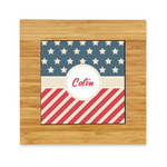 Stars and Stripes Bamboo Trivet with Ceramic Tile Insert (Personalized)