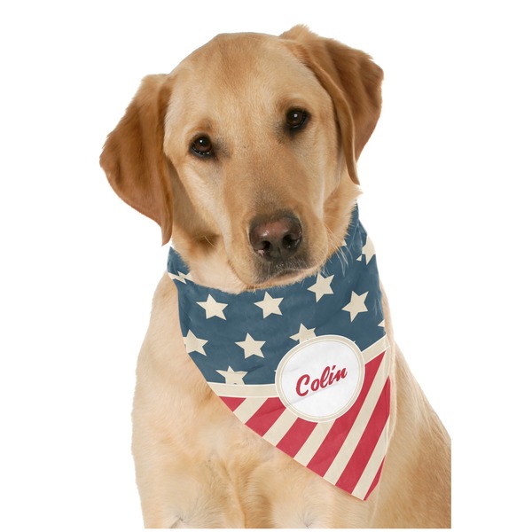 Custom Stars and Stripes Dog Bandana Scarf w/ Name or Text