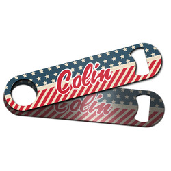 Stars and Stripes Bar Bottle Opener w/ Name or Text