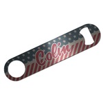 Stars and Stripes Bar Bottle Opener - Silver w/ Name or Text