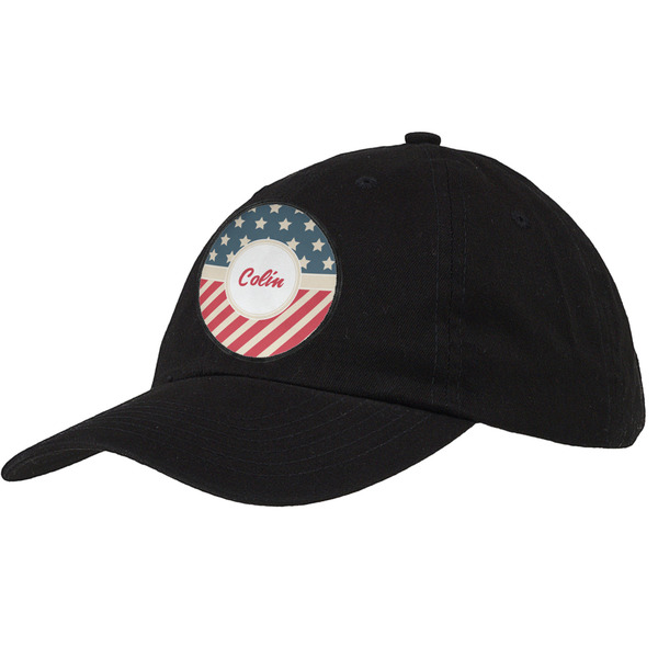 Custom Stars and Stripes Baseball Cap - Black (Personalized)
