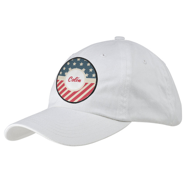Custom Stars and Stripes Baseball Cap - White (Personalized)