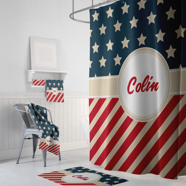 Stars and Stripes Bath Towel Sets - 3-piece - In Context