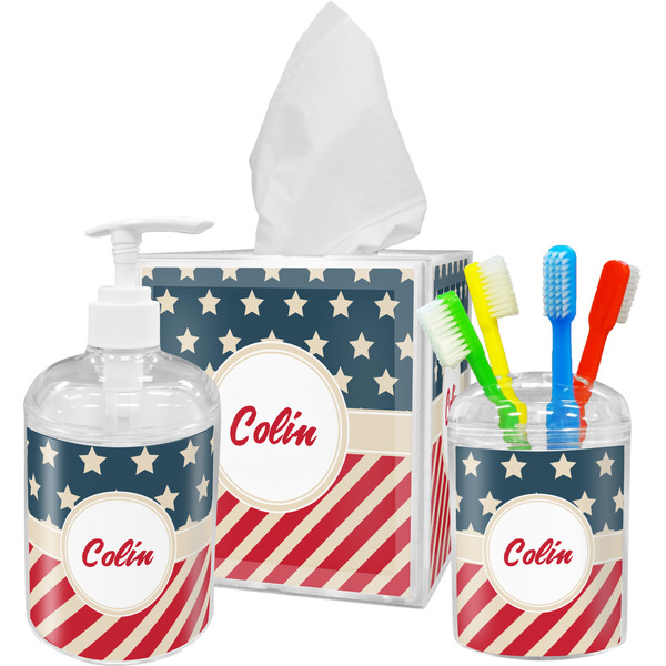 Stars and Stripes Bathroom Accessories Set (Personalized)