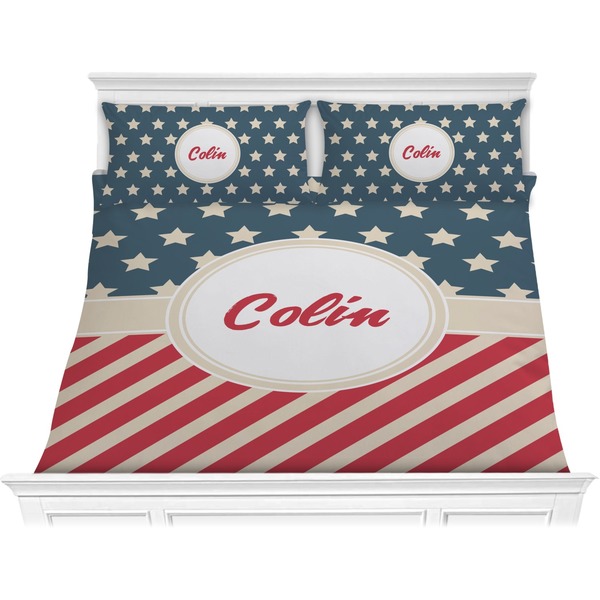 Custom Stars and Stripes Comforter Set - King (Personalized)