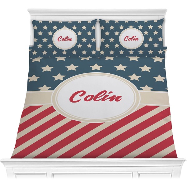 Custom Stars and Stripes Comforter Set - Full / Queen (Personalized)