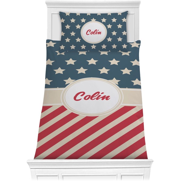 Custom Stars and Stripes Comforter Set - Twin XL (Personalized)