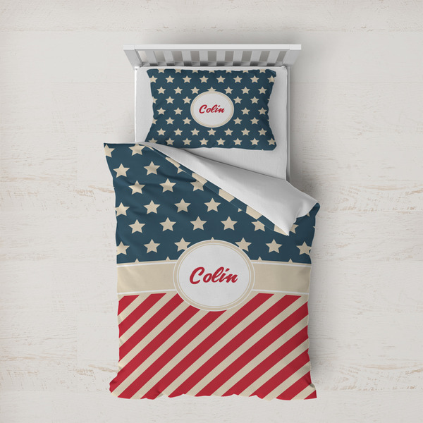 Custom Stars and Stripes Duvet Cover Set - Twin XL (Personalized)