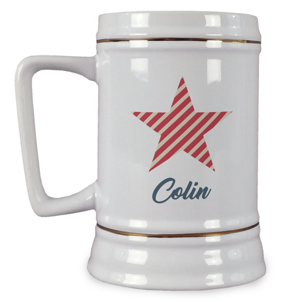 Custom Stars and Stripes Beer Stein (Personalized)