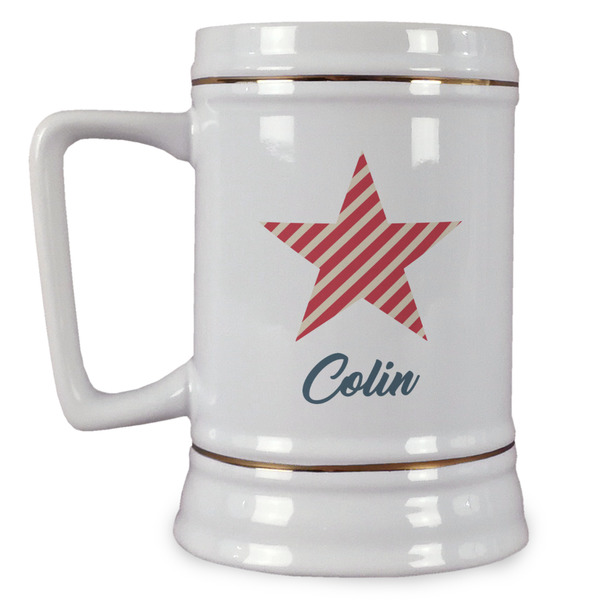Custom Stars and Stripes Beer Stein (Personalized)