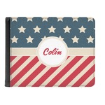 Stars and Stripes Genuine Leather Men's Bi-fold Wallet (Personalized)