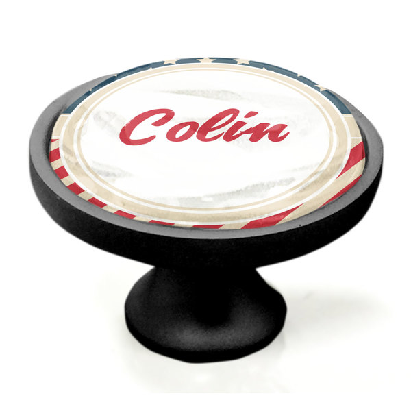 Stars and Stripes Black Custom Cabinet Knob (Side)