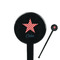 Stars and Stripes Black Plastic 7" Stir Stick - Round - Closeup