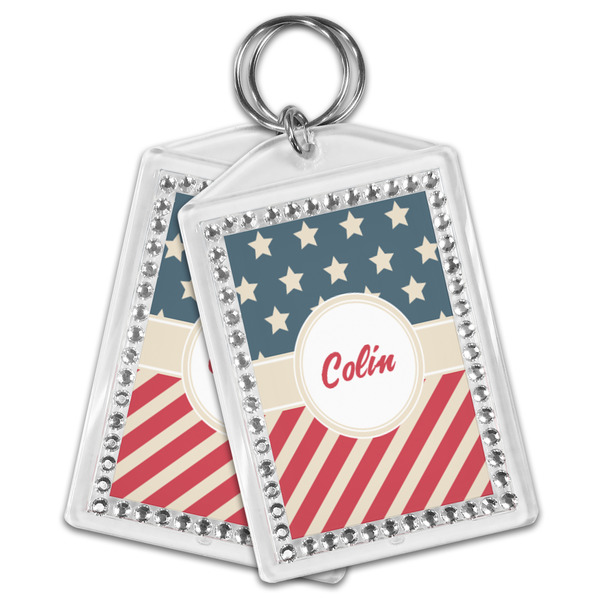 Stars and Stripes Bling Keychain - MAIN