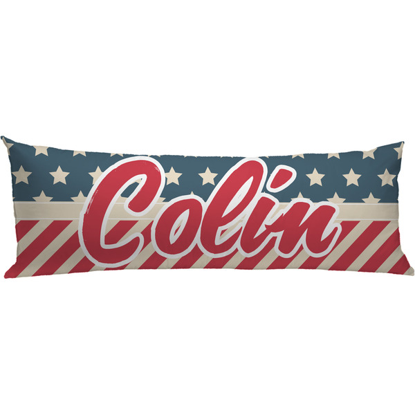 Custom Stars and Stripes Body Pillow Case (Personalized)