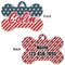Stars and Stripes Bone Shaped Dog ID Tag - Large - Approval