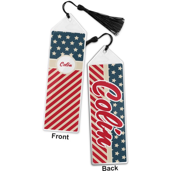 Stars and Stripes Bookmark with tassel - Front and Back