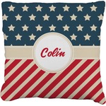 Stars and Stripes Faux-Linen Throw Pillow 26" (Personalized)