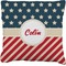 Stars and Stripes Burlap Pillow (Personalized)