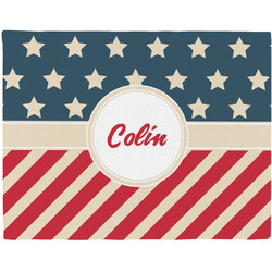 Stars and Stripes Woven Fabric Placemat - Twill w/ Name or Text
