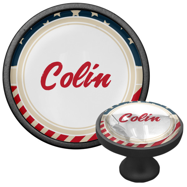Stars and Stripes Cabinet Knob - Black - Multi Angle