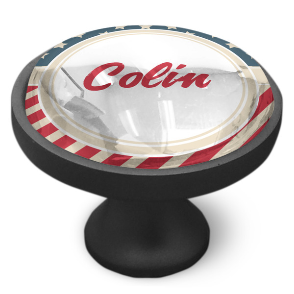 Stars and Stripes Cabinet Knob - Black - Side