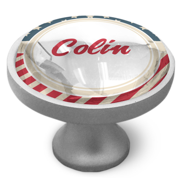 Stars and Stripes Cabinet Knob - Nickel - Side