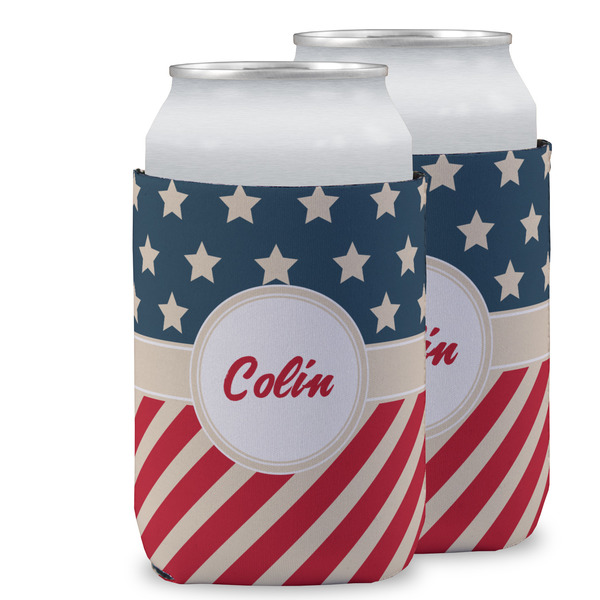 Custom Stars and Stripes Can Cooler (12 oz) w/ Name or Text