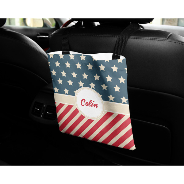 Stars and Stripes Car Bag - In Use